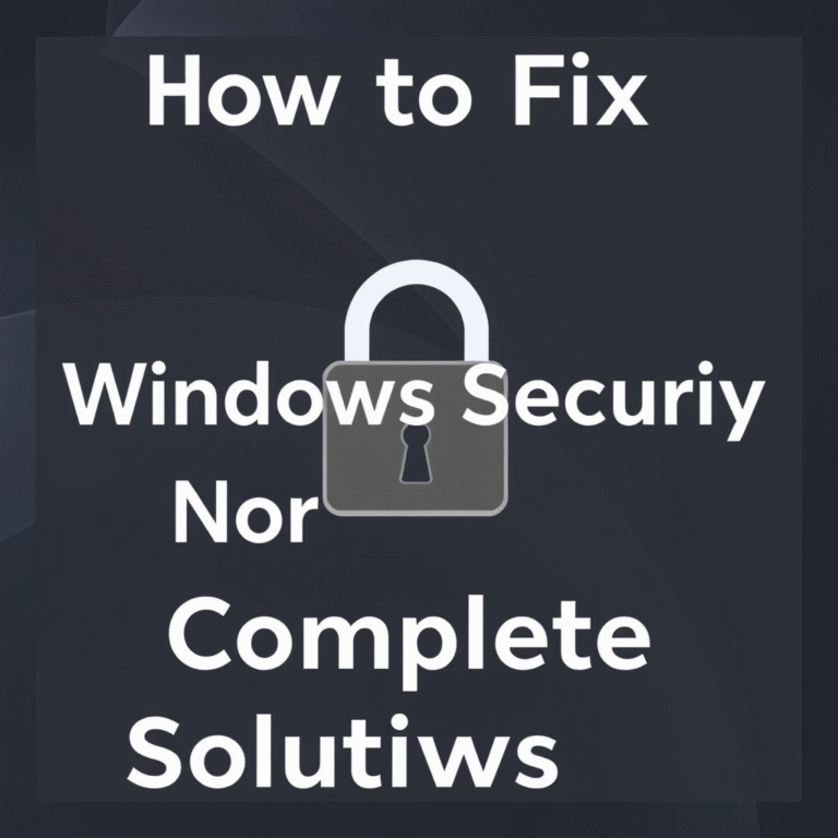 How to Fix Windows Security Not Opening in Windows 11: Complete Solutions [2025]